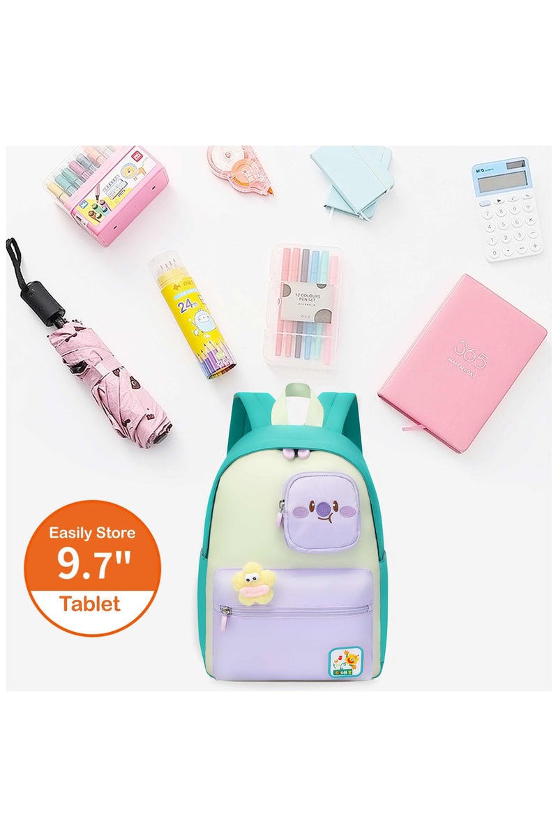 SUN EIGHT Premium 14-inch Light Weight Kids Backpack Water Resistant Multifunctional School Backpack for Girls, SE2212, Melon Green Purple - Image 5